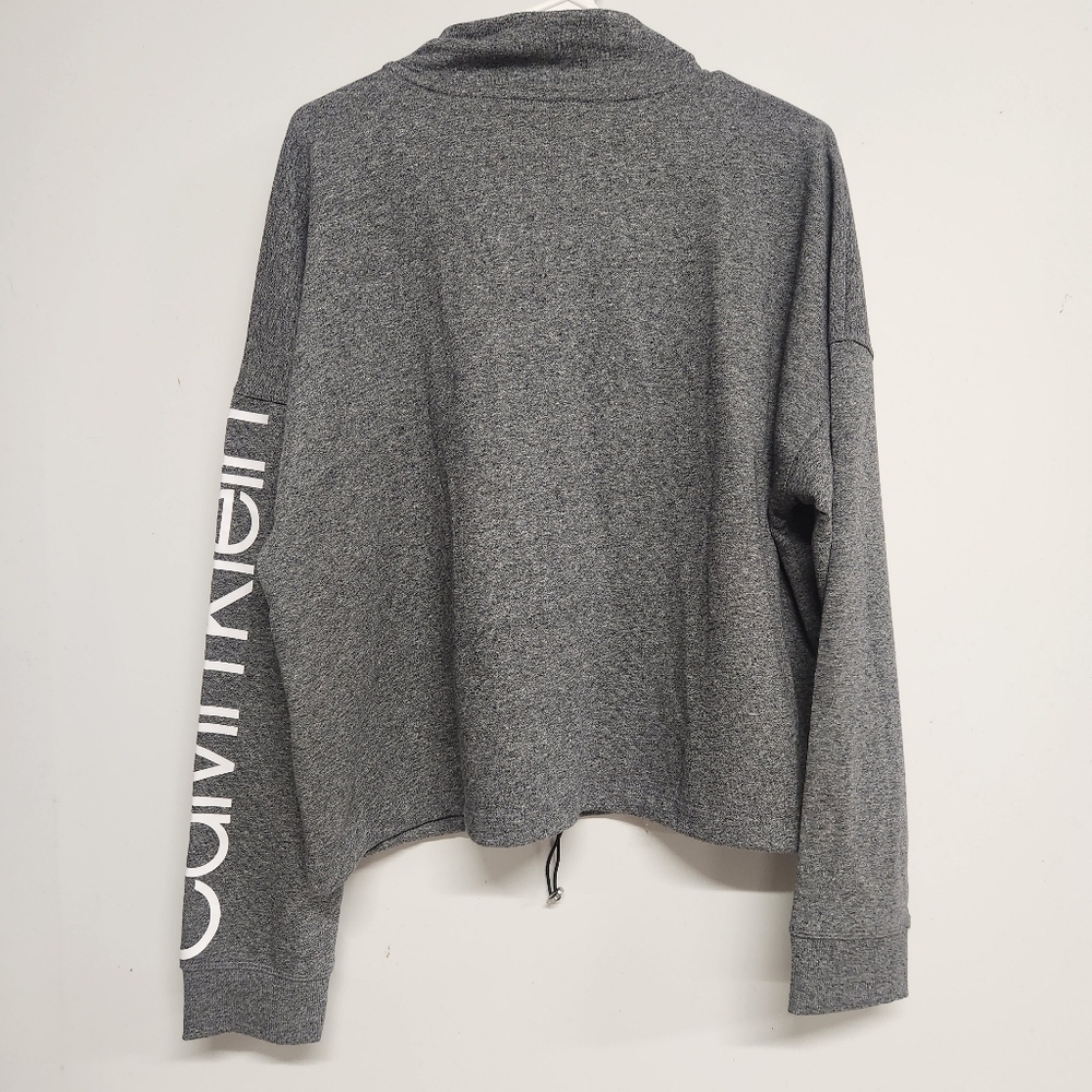 Calvin Klein Gray quarterzip cropped sweatshirt size XXL - Picture 6 of 13